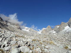 Râteau, glacier de la Selle, Têtes N et S du  Replat.