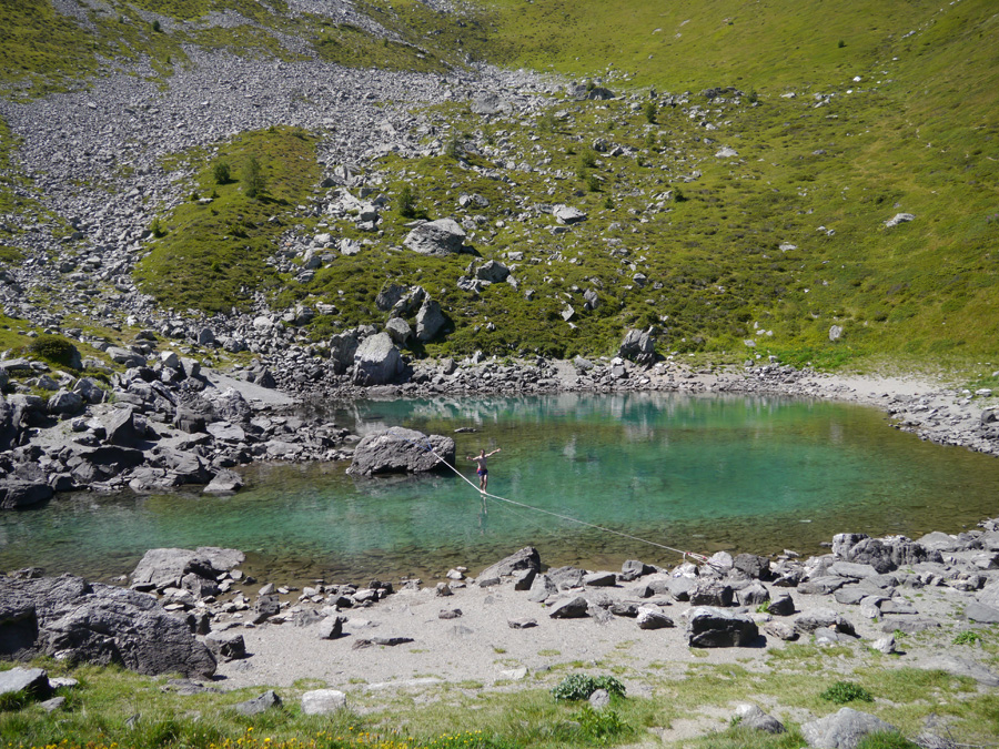 Slackline / waterline lac de l'Étroit