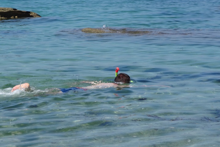 dans l'eau