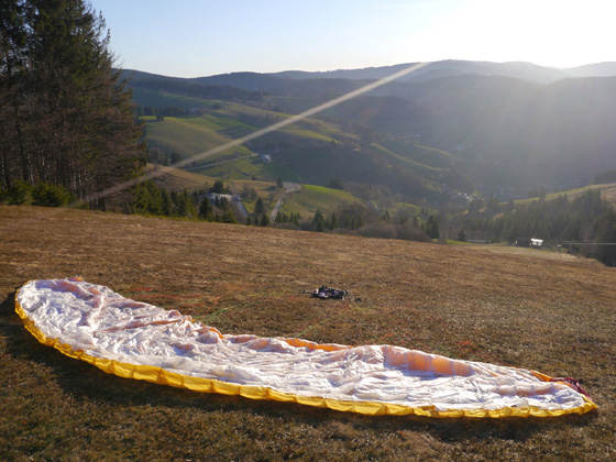 déco parapente au lever du soleil