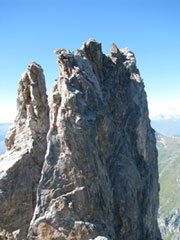 Vue sur la belle arête que l'on vient de parcourir.