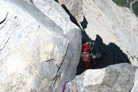 Marc sous le petit surplomb...