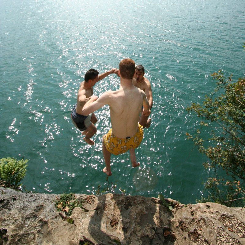 Nedveds Manu - Damien - Luc au lac d'Annecy