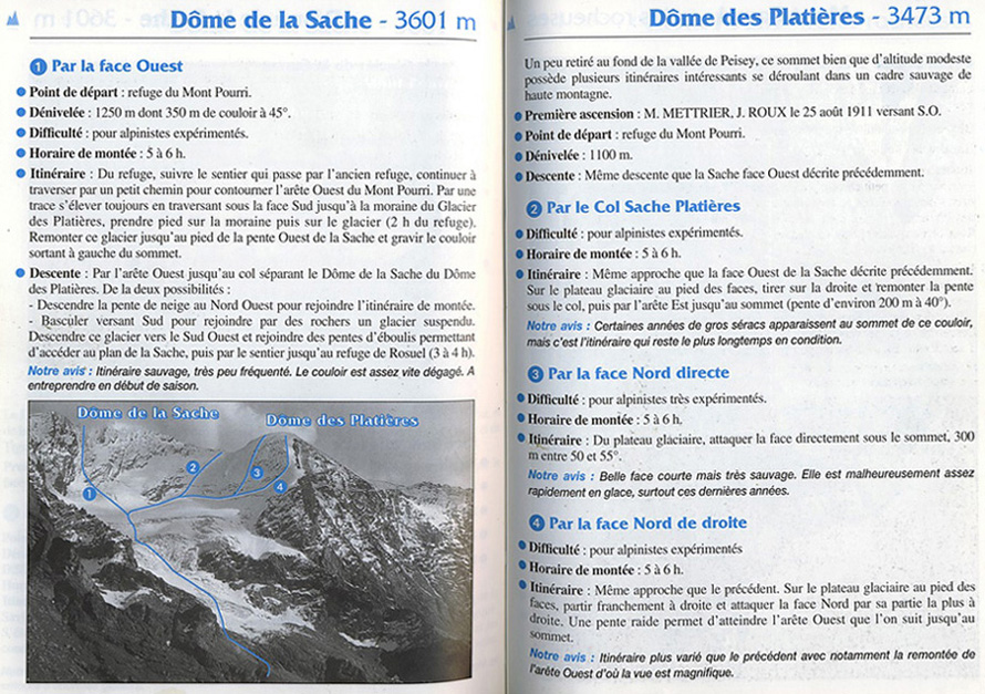 Topo de la Vanoise, dômes de la Sache et des Platières.